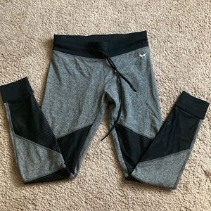 Pink by Victoria Secret Grey & Black Mesh Yoga Leggings
